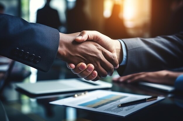 Handshake in a business setting